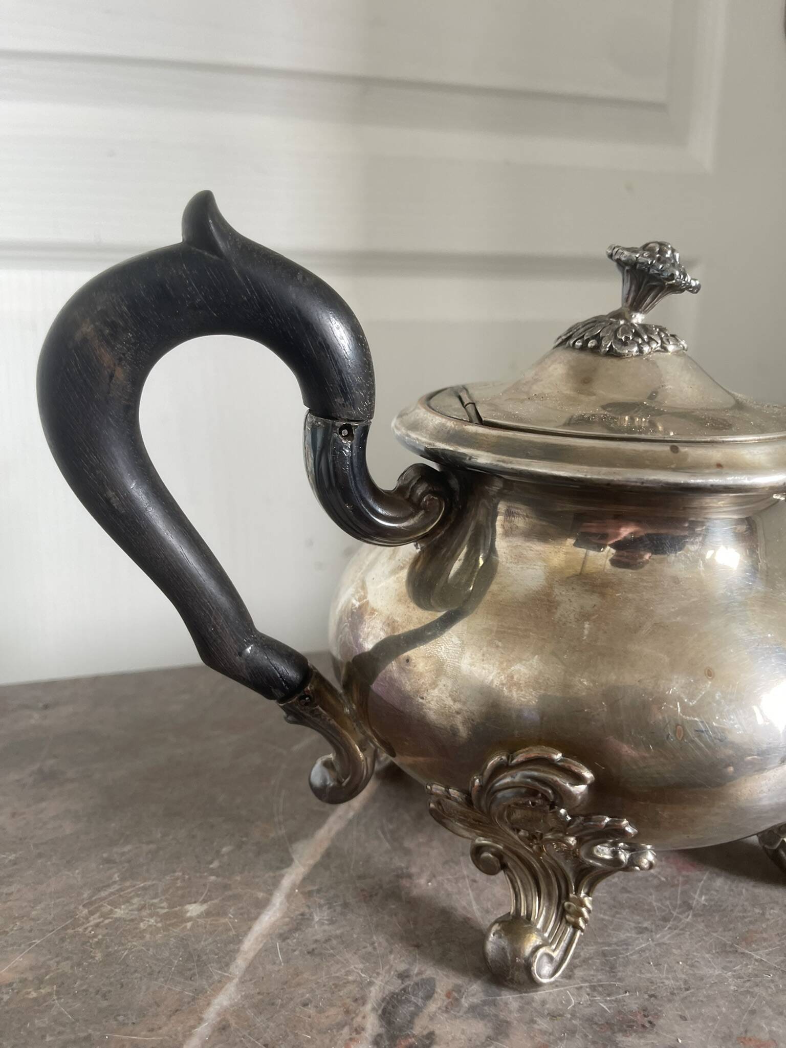Antique Silver-Plated Victorian Teapot
