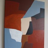 Stretched canvas painting "Fragments of Balance" signed Bodasca
