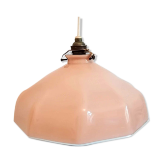 Pink opaline glass hanging lamp