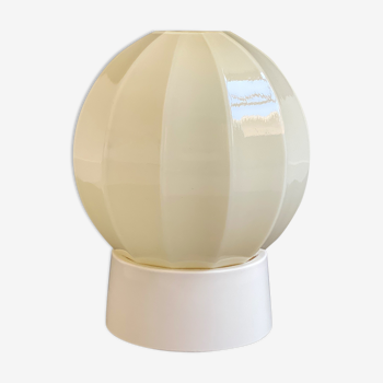 Art Deco beige Thabur ceiling lamp, glass globe light