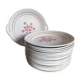Service 18 flat plates and a Lunéville model Martine dish