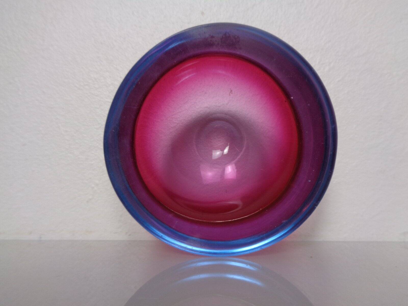 Sommerso Murano Glass Ashtray, Italy, 1960s