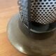1950 umbrella stand, perforated sheet metal and brass