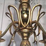 Bronze and crystal chandelier in the style of the Baguès house