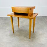 Scandinavian bedside table 50s blond wood