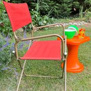 Fauteuil de camping pliant orange vintage