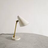 White Finnish Mid Century "9222" Table Desk Lamp by Paavo Tynell, 1940s