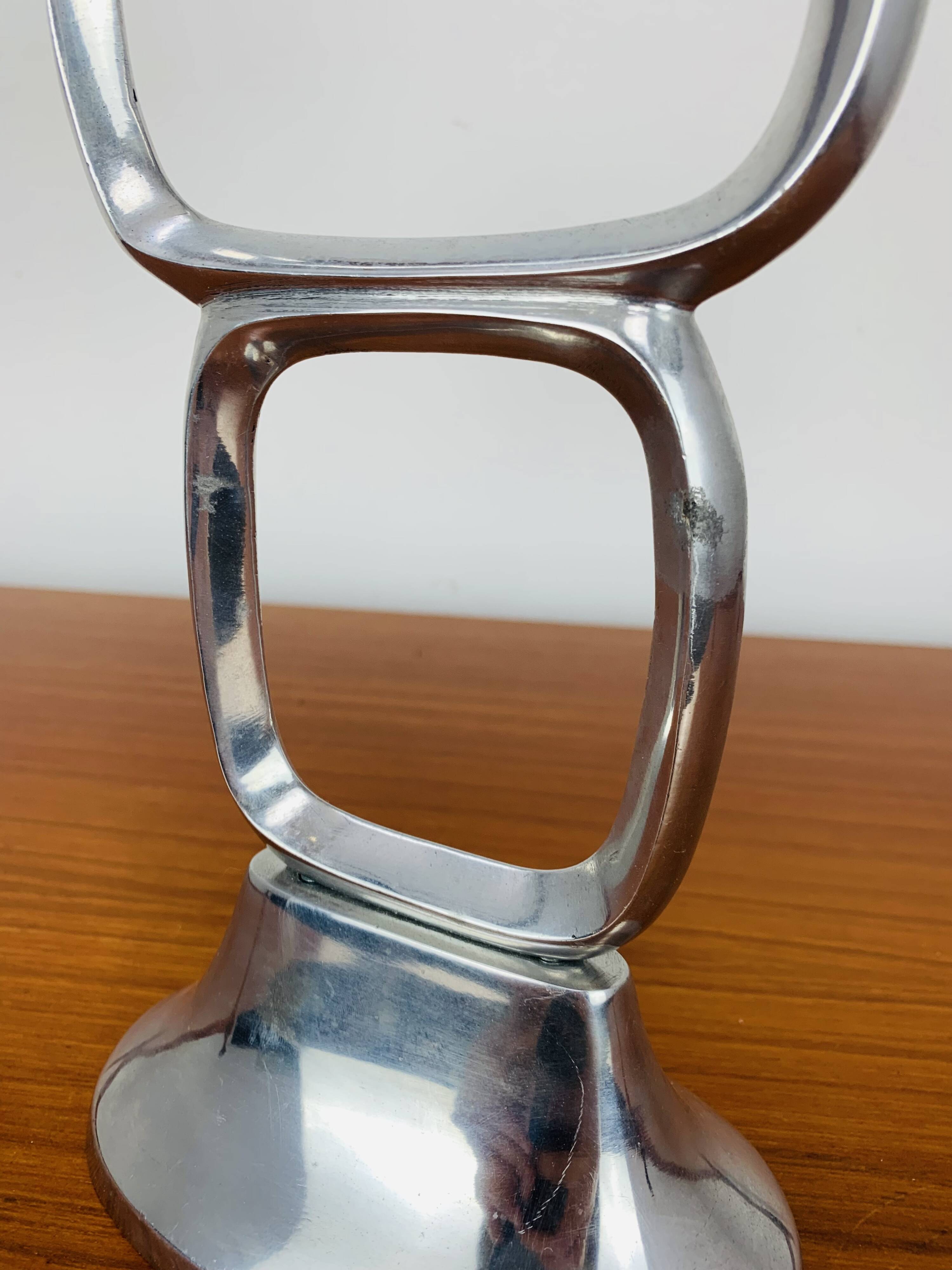 Matthew Hilton style aluminum circle candle holder, vintage design