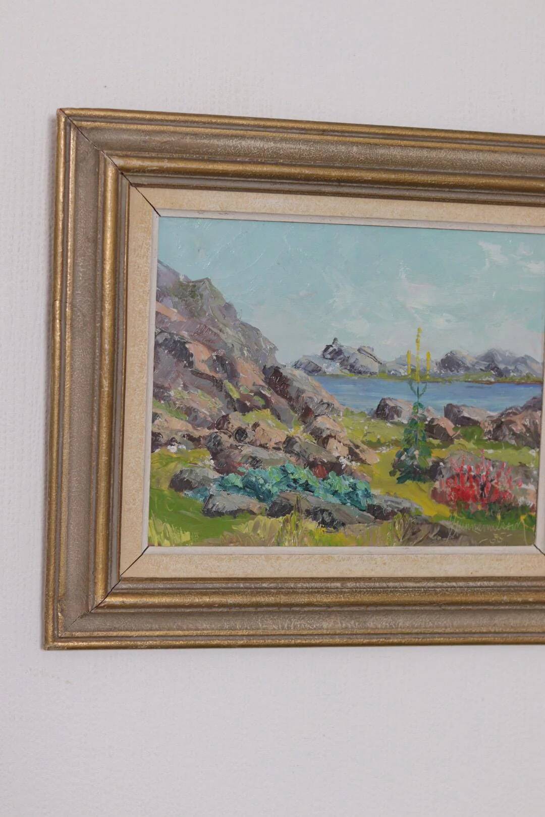 Original Swedish Oil on Panel – “Lakeside” by Gunnar Nilsson