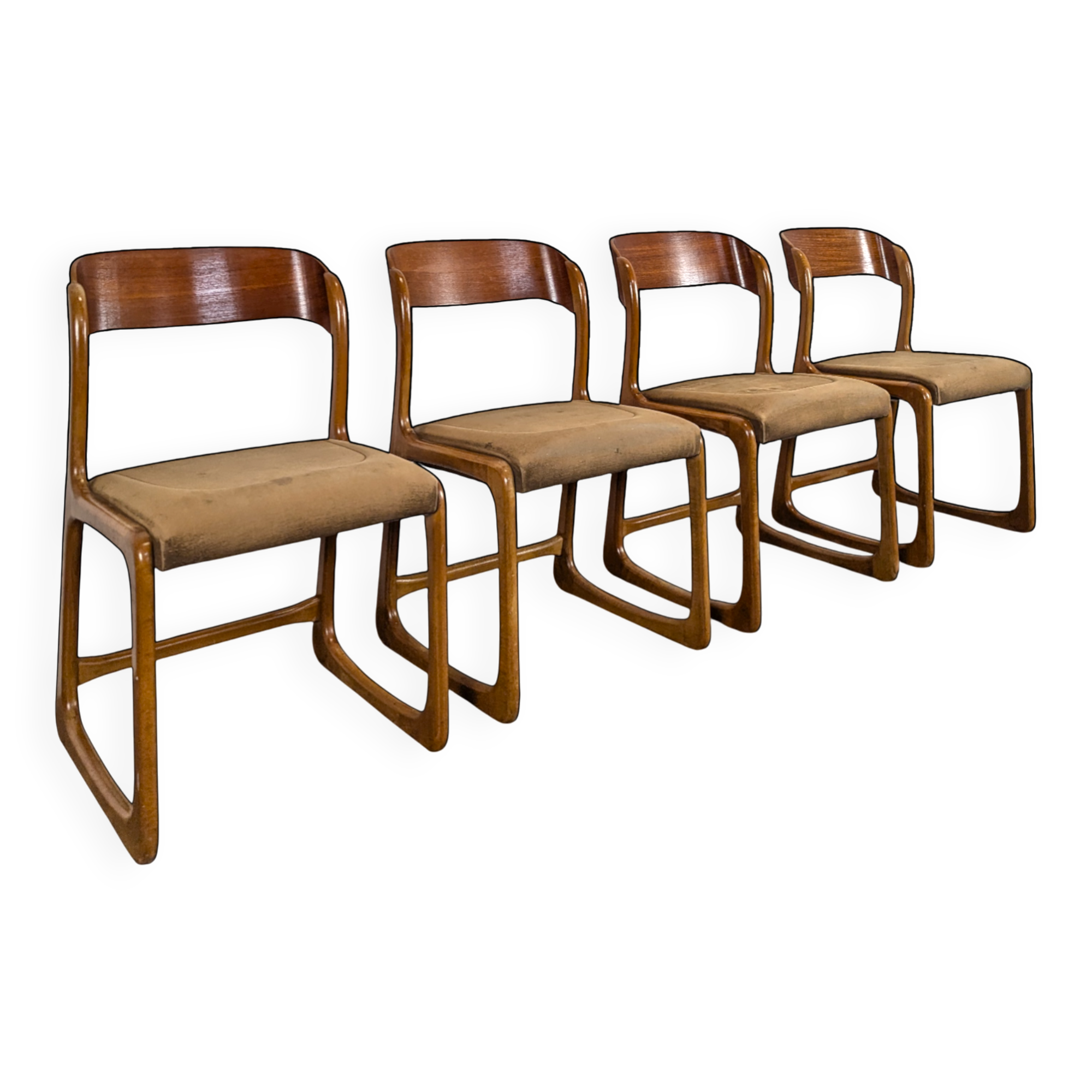 Set of 4 Baumann sled chairs