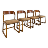 Set of 4 Baumann sled chairs