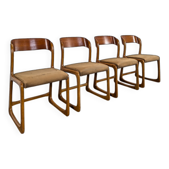 Set of 4 Baumann sled chairs