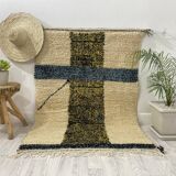 Handmade wool Berber rug 147 X 113 CM