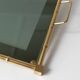 Doré Gold-Plated Bamboo Tray with Smoked Glass Insert – Hollywood Regency, 1960s