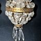 Pair of vintage lamps: wall lights with gold trim and cut crystal.