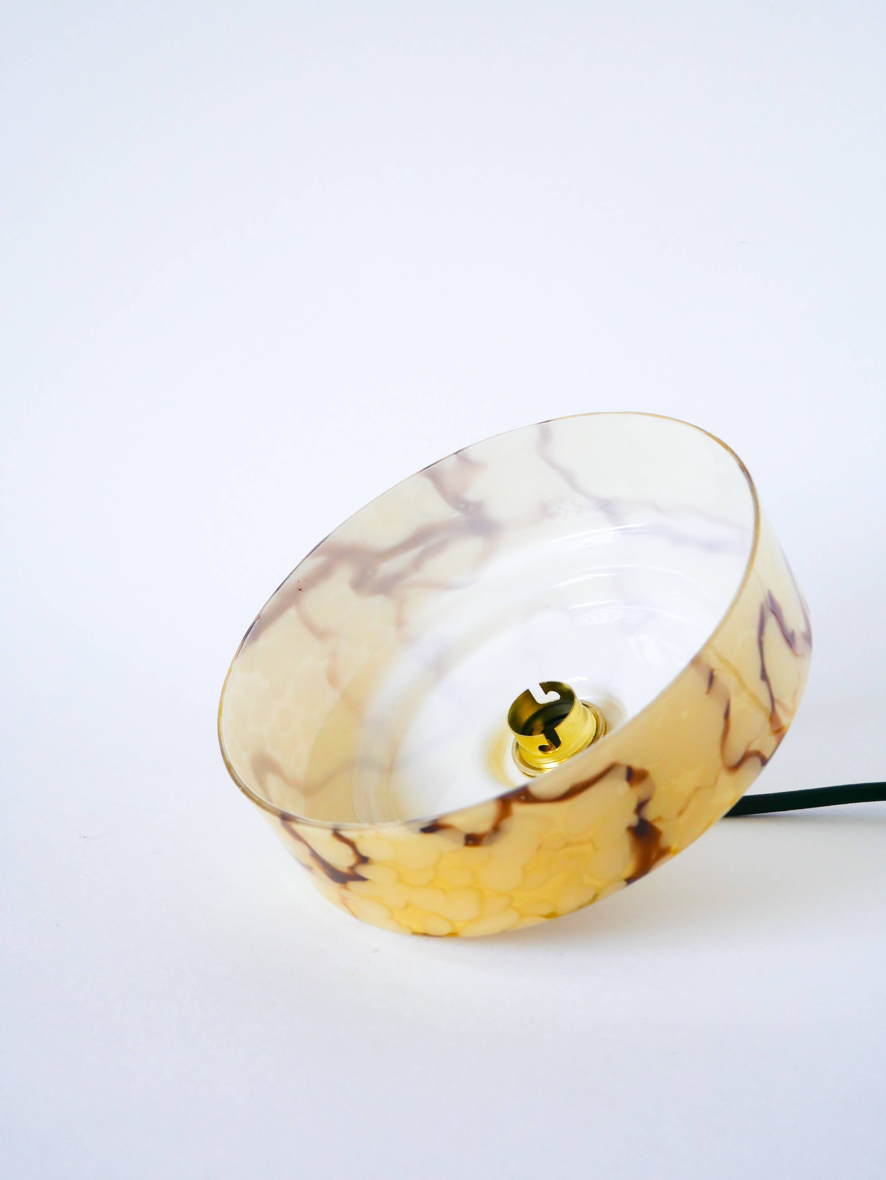 Clichy glass pendant light, Marbled Effect, Leopard, 1940
