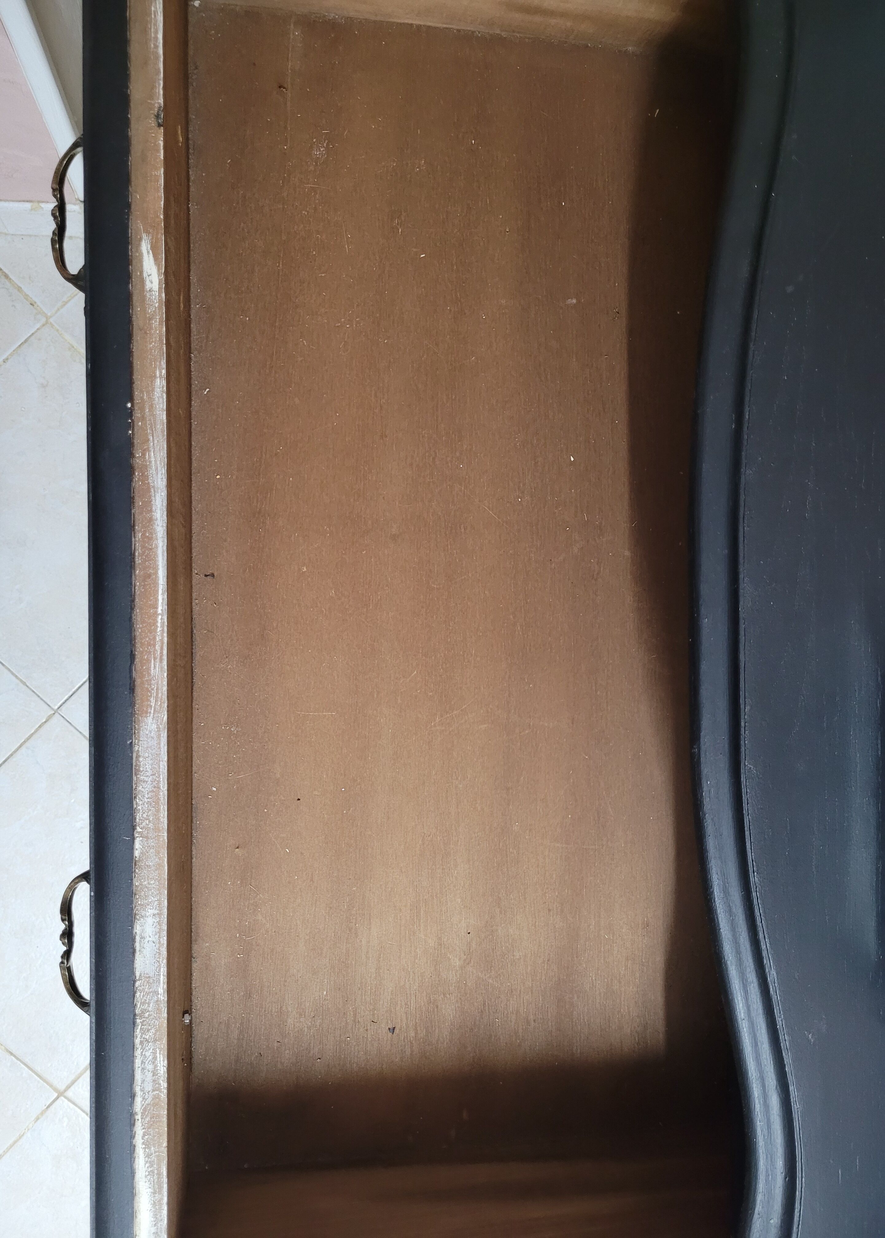 Matte black vintage dresser