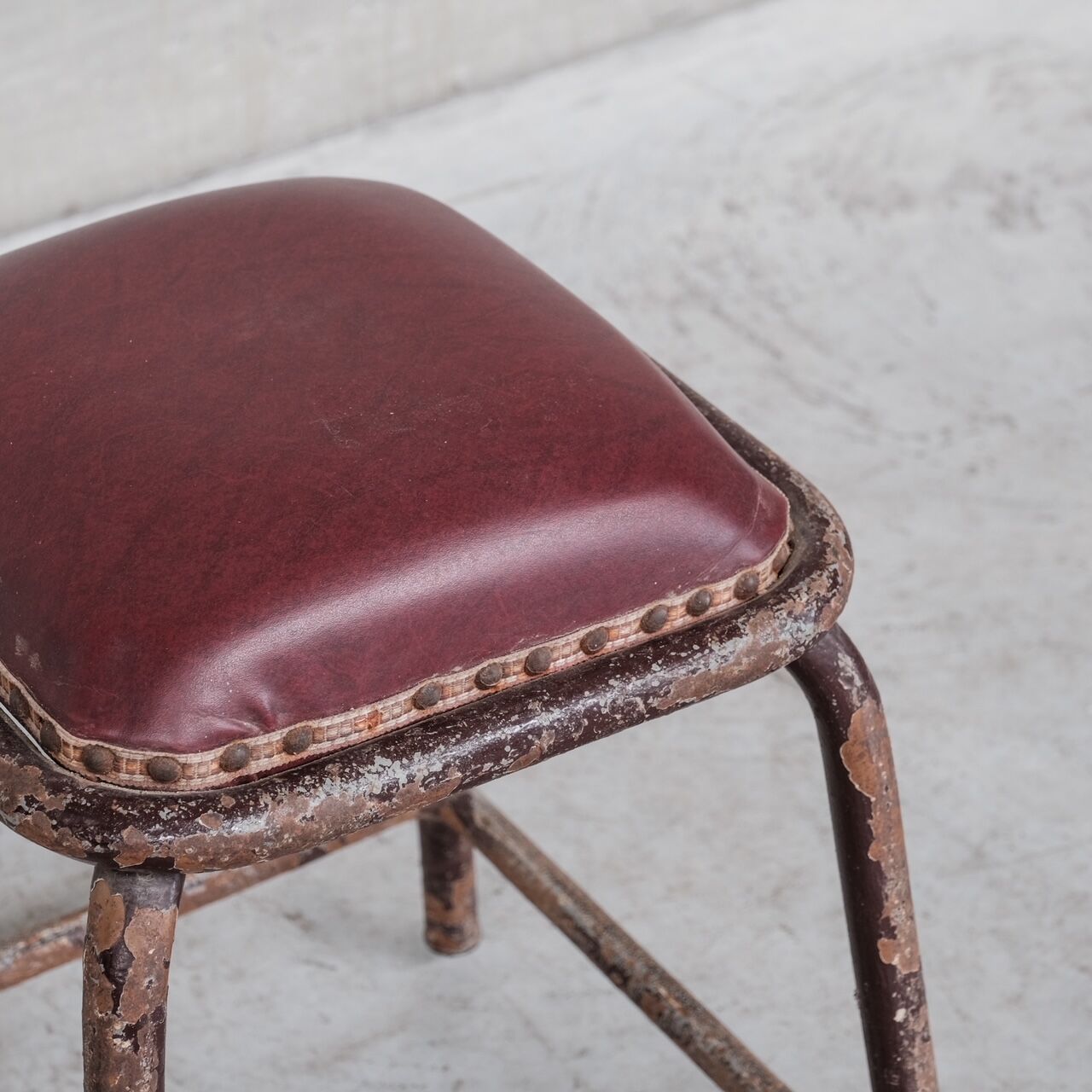 French industrial mid-century tubular stools