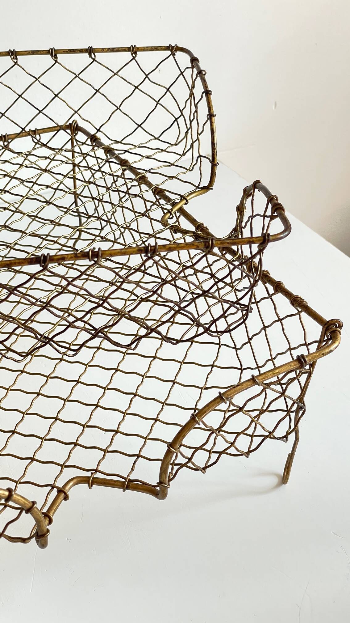 Stackable banks vintage brass wire