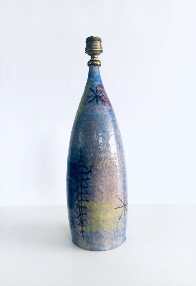 Mid-Century Design Art Studio Ceramic Table Lamp by Cacf Faenza, Italy, 1950s