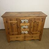 Commode en pin massif vintage