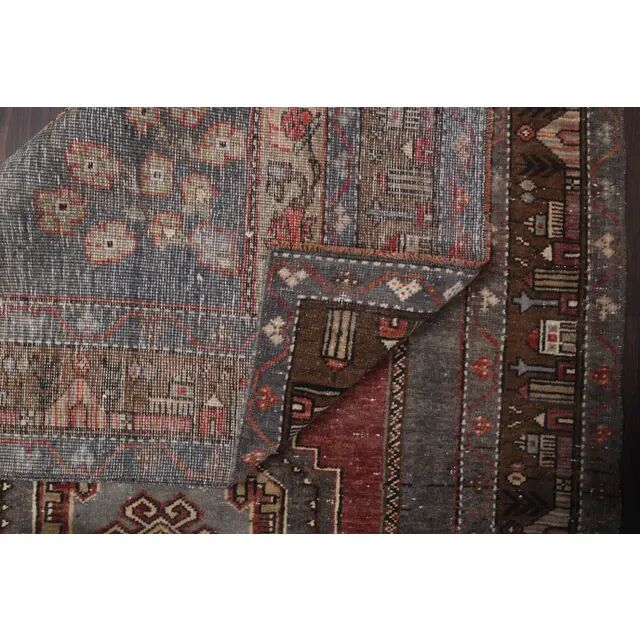 Vintage Turkish Oushak Handmade Wool Cotton Red Area Rug 110x227