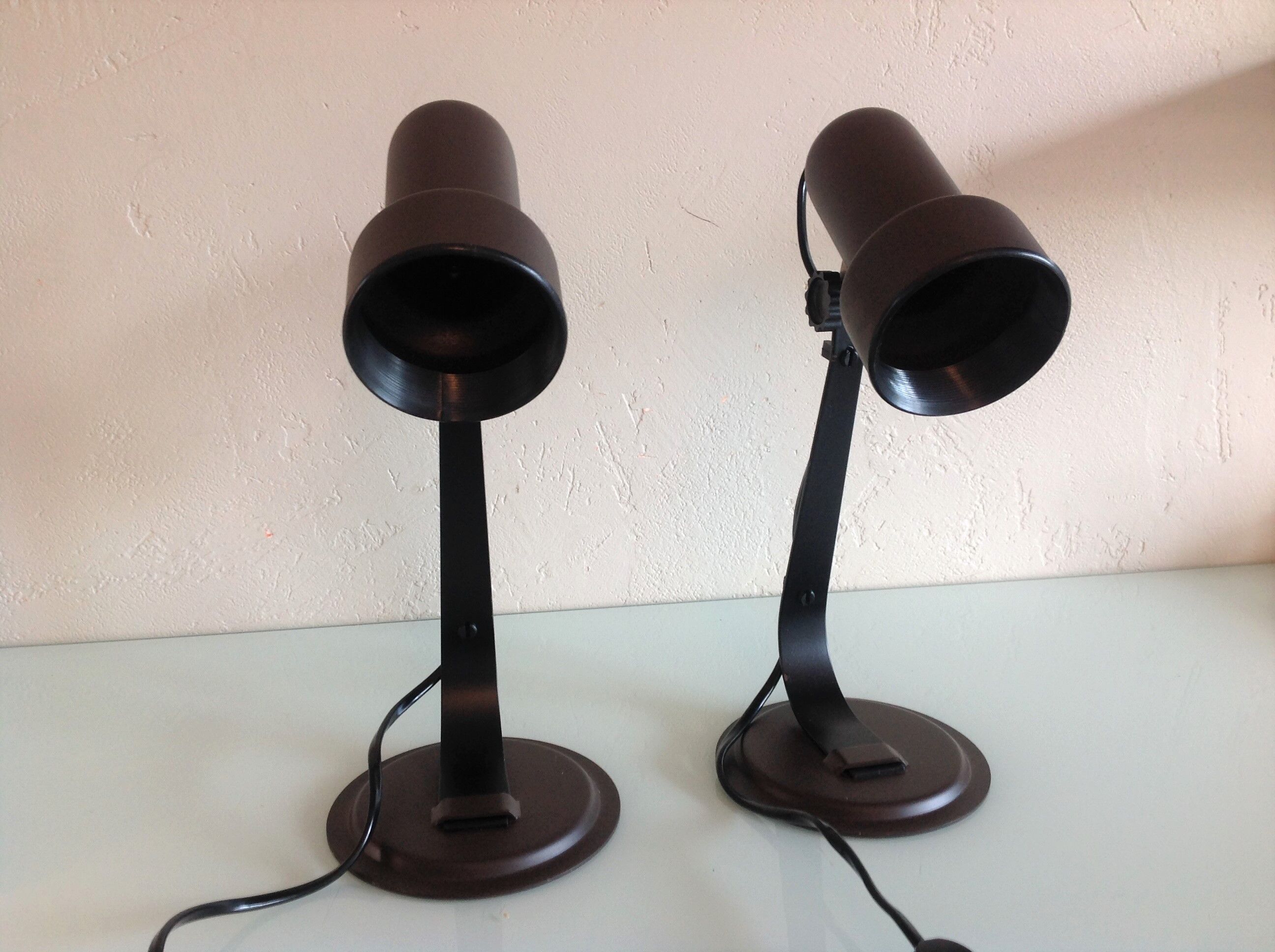 Pair of bedside lamps Metal vintage 70s spots