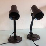 Pair of bedside lamps Metal vintage 70s spots
