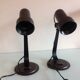 Paire de lampes de chevets spots en métal vintage années 70