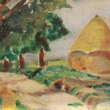 Ancient landscape painting signed