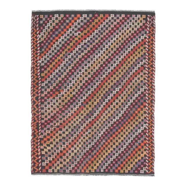 1970s vintage Turkish Oushak handmade wool cotton brown area rug 182x289
