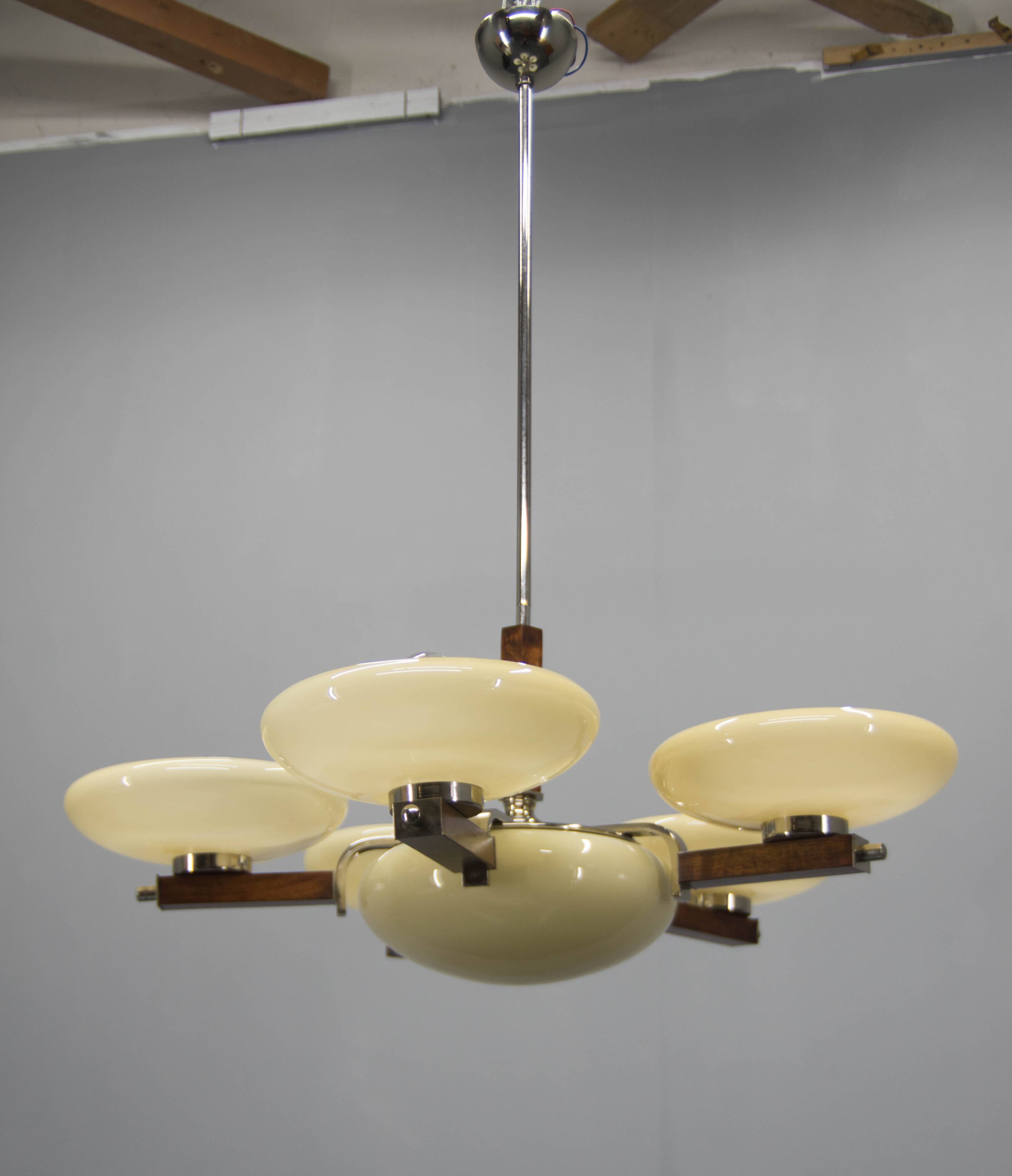 Large Art Deco Chandelier, Germany, 1930s, Restored