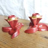 burgundy and gold candle holders
