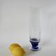 large glass vase by Biot with blue feet 1970
