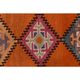 Vintage Turkish Oushak Handmade Wool Cotton Orange Runner 87x409