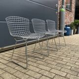 3x original Knoll Bertoia side chairs chroom
