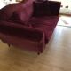 Red velvet sofa