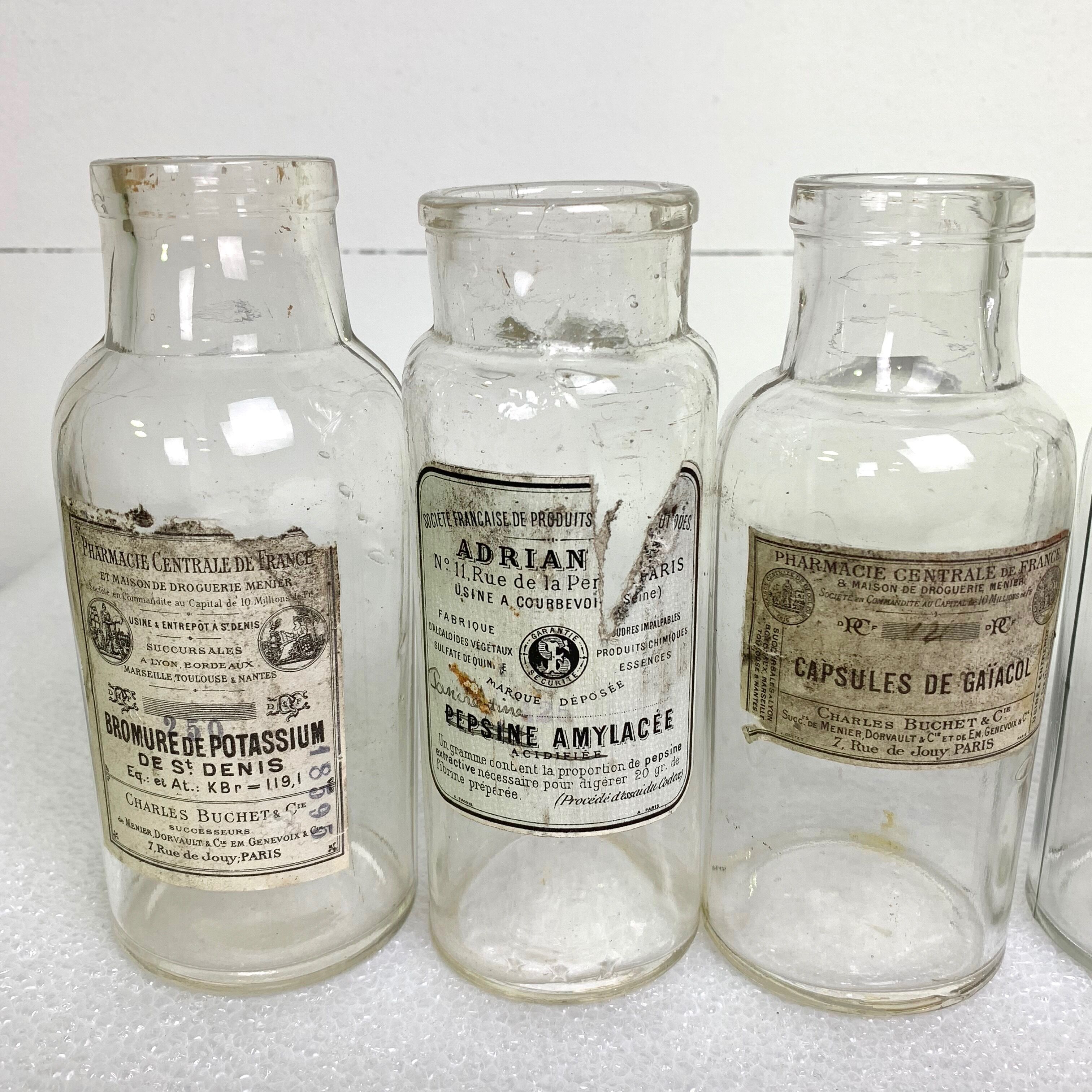 Set of 6 bottles of apothecary