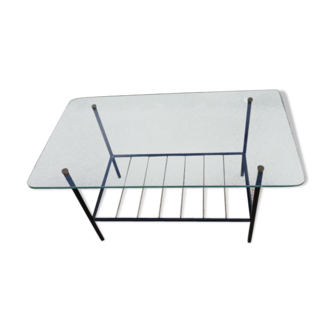 Metal and glass lounge table in the 1960s