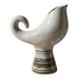 Roger Capron – zoomorphic pitcher rooster in glazed ceramic – Vallauris, 1950s