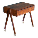 Table de couture danoise en palissandre par Severin Hansen pour Haslev Moelsnedkeri Table d'appoint Lampe Table