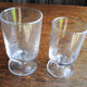 6 old luminarc transparent foot glasses