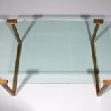 Coffee table glass and brass by Peter Ghyczy model T54 1970