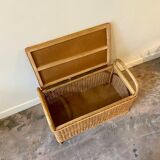Braided rattan chest