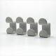 Set of Four White Vintage Gedy Hooks Italy 1970s