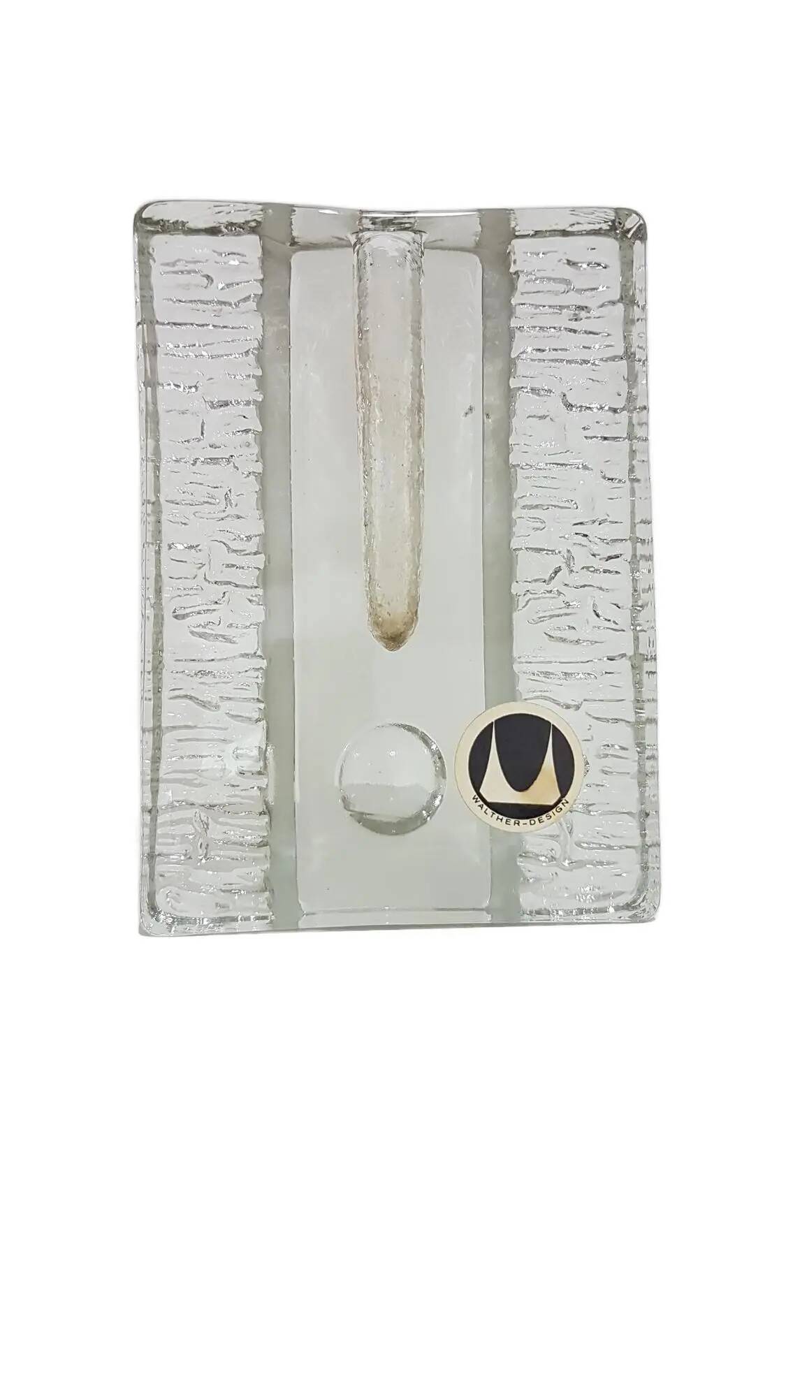 Vase solitaire, en verre transparent, conçu par H. Düsterhaus, Walther Glas,