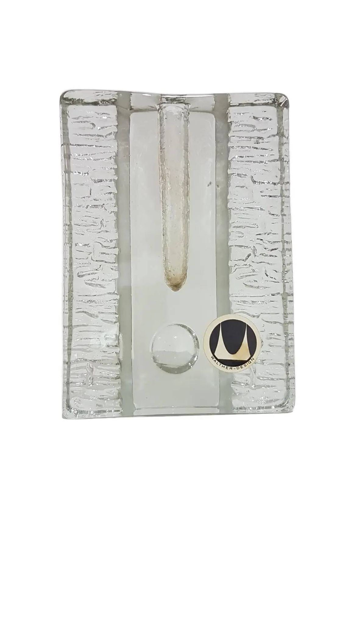 Vase solitaire, en verre transparent, conçu par H. Düsterhaus, Walther Glas,