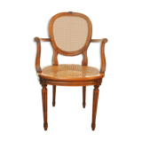 Armchair in wood and caning