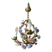 Lustre à fleurs en porcelaine