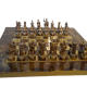 Chess game board glass metal figurine
